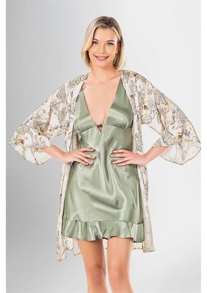 Arias Closet 2 Li Kısa Sabahlık Takımı Desenli OZN-22747