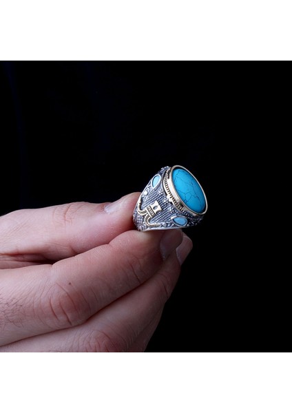 – Şah Duruşu 925 | Oval Taşlı Maskülen Yüzük modelleri