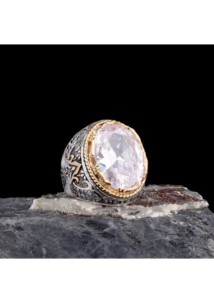 925 Ayar Parlak Safir Taşlı Melek Figürlü Gümüş Erkek Yüzük fiyatları