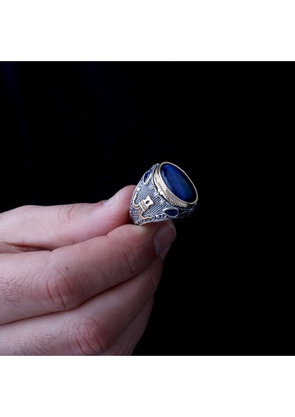 – Şah Duruşu 925 | Oval Taşlı Maskülen Yüzük modelleri