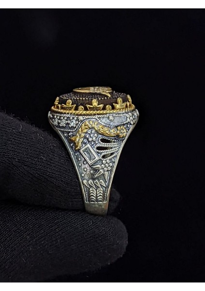 Markazit Taşlı Kartal Başı Figürlü 925 Ayar El Yapımı Gümüş Yüzük fiyatları