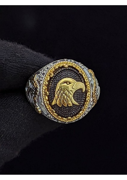 Markazit Taşlı Kartal Başı Figürlü 925 Ayar El Yapımı Gümüş Yüzük modelleri