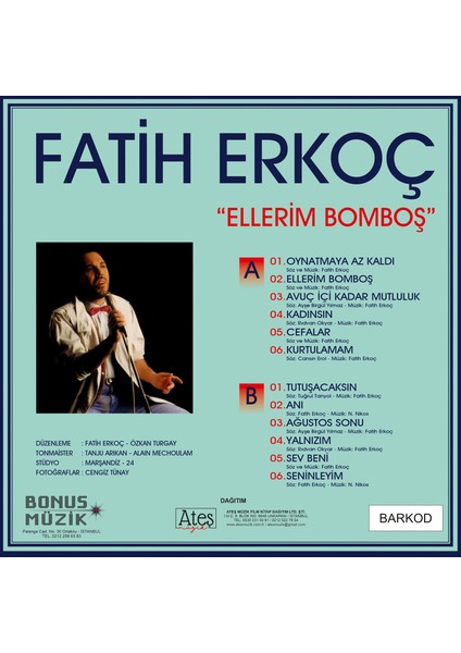 Fatih Erkoç Ellerim Bomboş (Plak) fiyatları