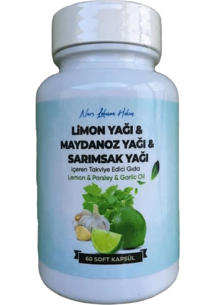 Limon Yağı Maydanoz Yağı Sarımsak Yağı 60 Kapsül