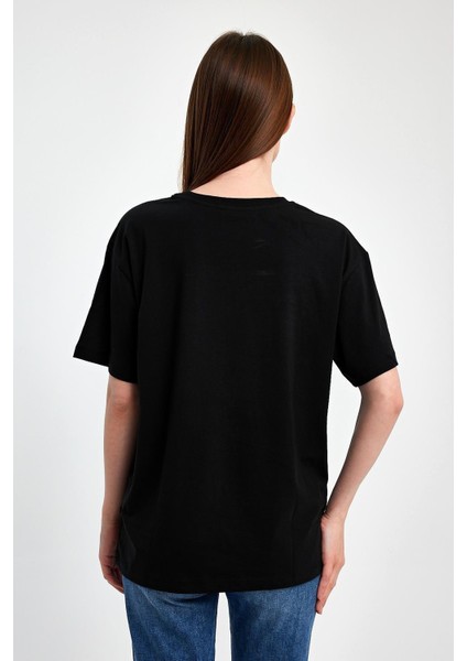 Wisdom Baskılı %100 Penye Süprem Basic Oversize T-Shirt modelleri