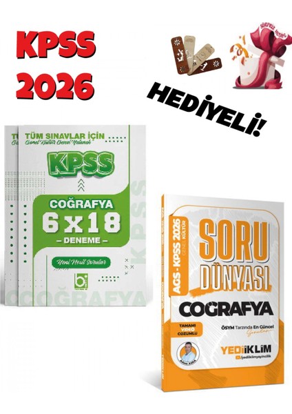 2026 Kpss-Ags Coğrafya Tamamı Video Çözümlü Soru Dünyası ve Denem