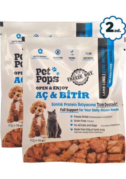 - Kedi ve Köpekler Için %100 Doğal Aç-Bitir Mama - Dondurularak Kurutulmuş Kuzu Ciğer / 2 Ad x 10GR
