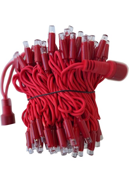 Dış Mekan LED Aydınlatma 10 mt 100 LED Kırmızı Kablo Kırmızıya Beyaz Flaş fiyatları