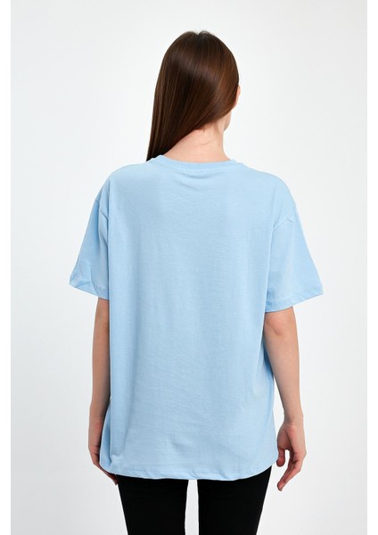 Wisdom Baskılı %100 Penye Süprem Basic Oversize T-Shirt modelleri