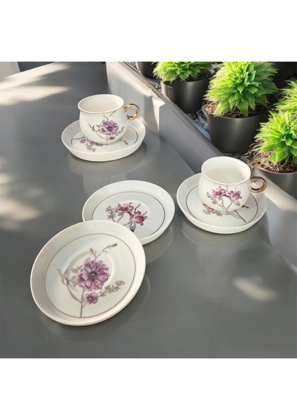 Çiçek Porselen Kahve Fincan Seti 6lı fiyatları