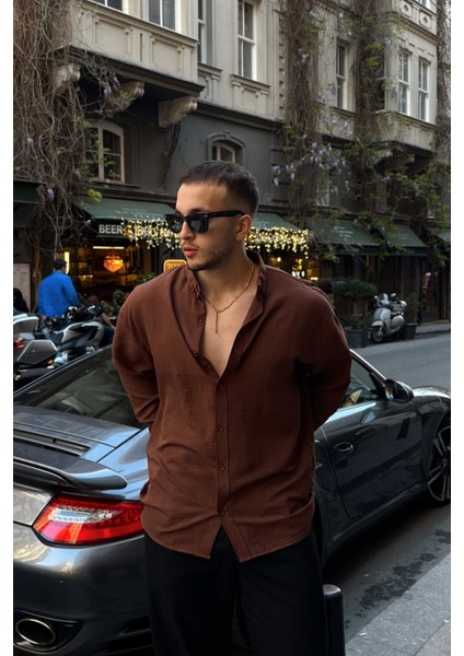 Zoro Erkek Extra Soft Keten Görünümlü Gömlek Uzun Kollu, Hafif Dokulu modelleri