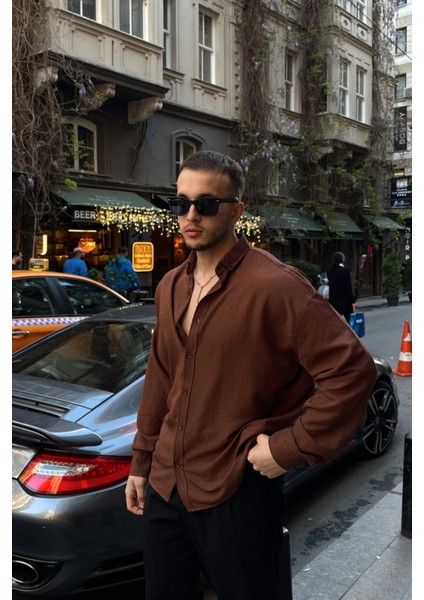 Zoro Erkek Extra Soft Keten Görünümlü Gömlek Uzun Kollu, Hafif Dokulu indirimleri