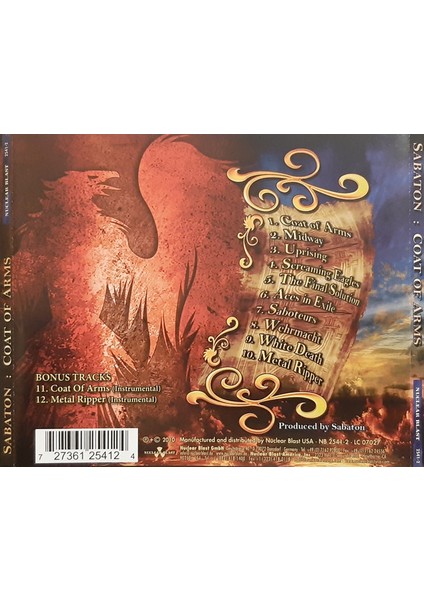 Dikkat CD Sabaton – Coat Of Arms CD fiyatları
