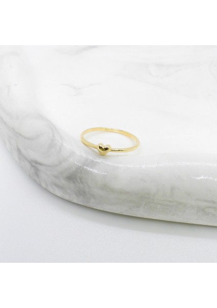 14K Altın Minimal Kalp Yüzük, Sevgililer Günü Hediyesi, Ince ve Küçük Yüzükler indirimleri