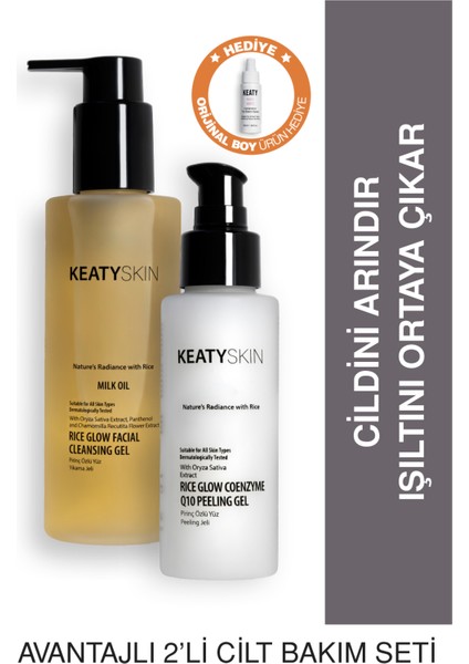 Pirinç Özlü Temizleme ve Bakım Seti | Arındırıcı Peeling 30ML + Yüz Yıkama Jeli 200ML