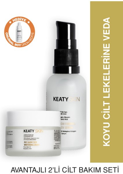 Cilt Lekelerine Veda Seti | Kolajenli Serum 30ML + Beyazlatıcı Krem 50ML