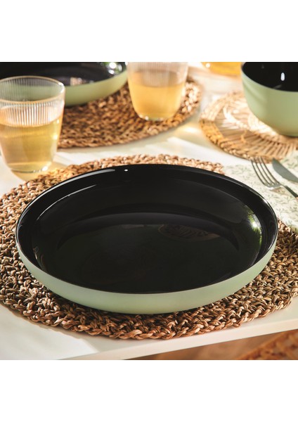 Luminarc Temperli Yeşil & Siyah Servis Tabağı 25 cm Vicky 3'lü Set modelleri