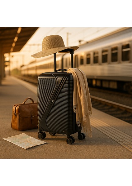 Premium 360 Derece Sessiz Tekerlekli Körüklü Kabin Boy Valiz