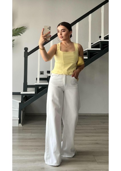 Açık Sarı Peplum Korse Bluz fırsatları