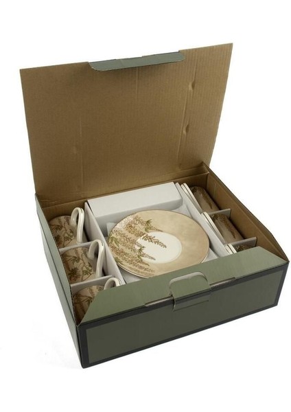 6'lı Bej Kahve Fincanı Seti, 90CC, Zarif ve Şık Tasarım modelleri