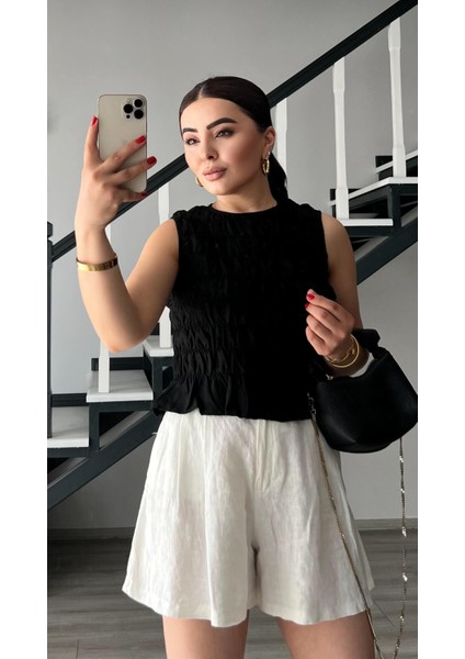 Siyah Gipeli Kolsuz Bluz fiyatları