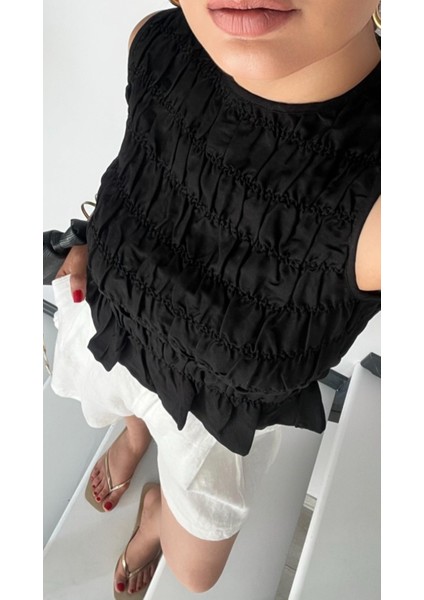 Siyah Gipeli Kolsuz Bluz modelleri
