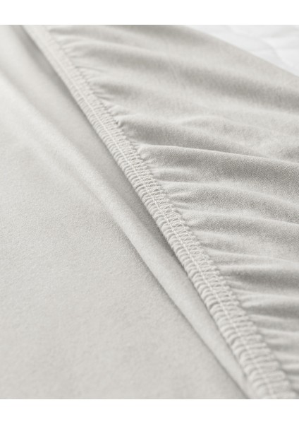 Tek Kişilik Lastikli %100 Pamuk Penye Çarşaf - Gri modelleri