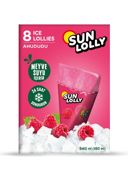 Ahududu Aromalı Su Buzu 8X60 ml