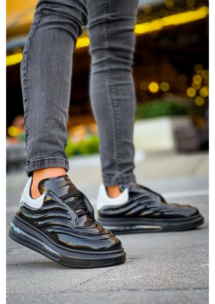 J299 Sollıevo Ortopedik Taban Günlük Rugan Erkek Sneaker Spor Ayakkabı Rst Siyah/beyaz