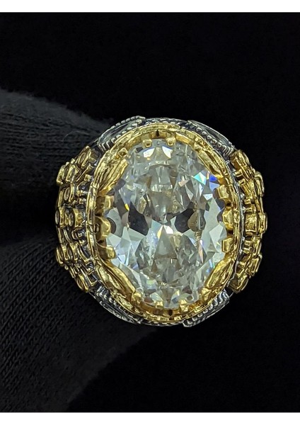 Yaşam Ağacı Modelli Zirkon Oval Taşlı 925 Ayar Erkek Gümüş Yüzük modelleri