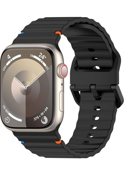Apple Watch 10 Serisi 42MM - 38/40/41MM Kordon Dekoratif Örgü Çizgili Spor Silikon Kayış fiyatları