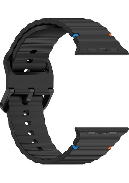 Apple Watch 10 Serisi 42MM - 38/40/41MM Kordon Dekoratif Örgü Çizgili Spor Silikon Kayış modelleri