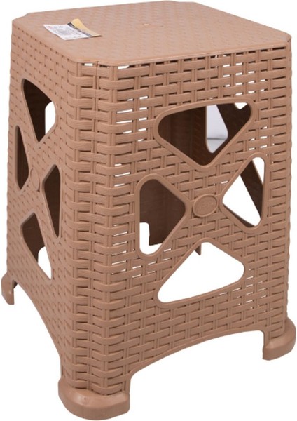 Sağlam Plastik Elit Rattan Büyük Tabure Teak (1 ADET)