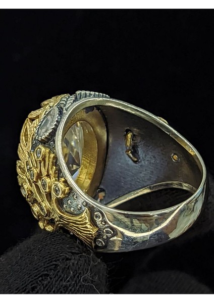 Yaşam Ağacı Modelli Zirkon Oval Taşlı 925 Ayar Erkek Gümüş Yüzük indirimleri