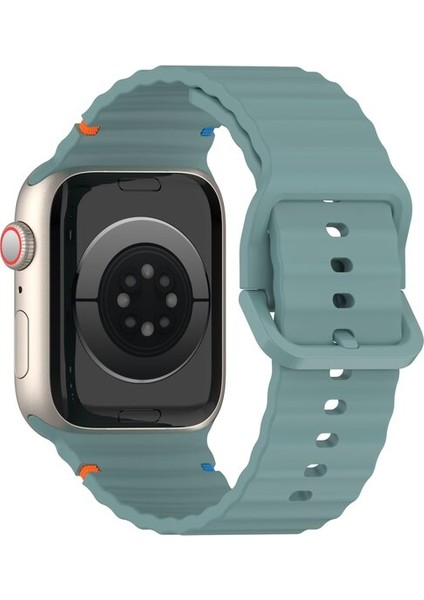 Apple Watch 10/11 42mm-38/40/41mm Kordon Dekoratif Örgü Çizgili Spor Silikon Kayış 2/3/4/5/6/se/7/8/9