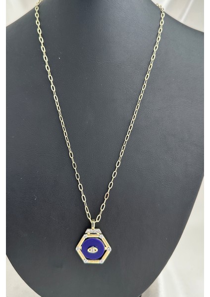 Altıgen Figürlü Göz Detaylı Altın Renk Kolye (50CM) fırsatları