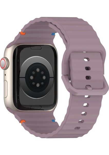 Apple Watch 10/11 42mm-38/40/41mm Kordon Dekoratif Örgü Çizgili Spor Silikon Kayış 2/3/4/5/6/se/7/8/9