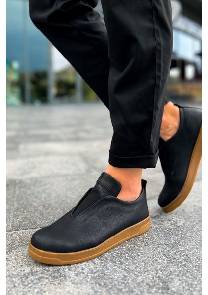 J195 Rigidus Ortopedik Taban Günlük Cilt Erkek Sneaker Spor Ayakkabı Ctt Siyah modelleri