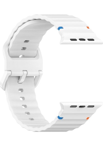 Apple Watch 10 Serisi 42MM - 38/40/41MM Kordon Dekoratif Örgü Çizgili Spor Silikon Kayış modelleri