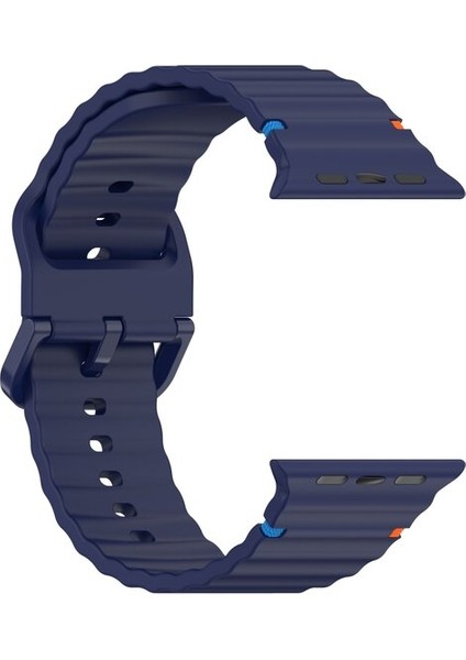 Apple Watch 10 Serisi 42MM - 38/40/41MM Kordon Dekoratif Örgü Çizgili Spor Silikon Kayış modelleri
