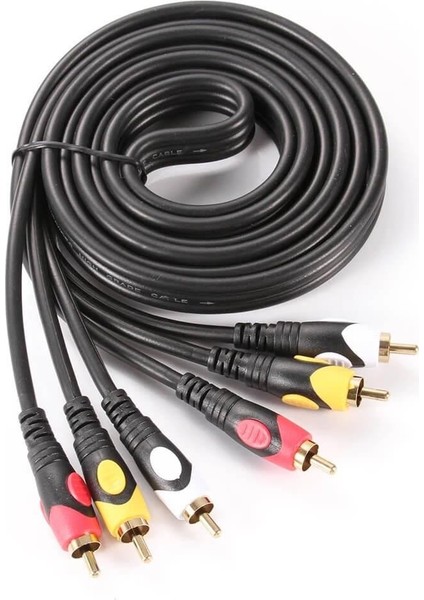 5 Metre - 3rca Erkek 3 Rca Erkek Kompozit Ses Video Av Kablosu - Özel Bakır Seri fırsatları