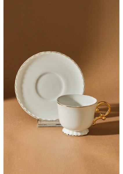 Bej 6 Kişilik Zarif Kahve Fincan Takımı, 80 Ml, Şık ve Kullanışlı modelleri