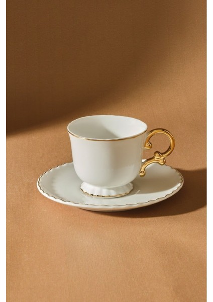 Bej 6 Kişilik Zarif Kahve Fincan Takımı, 80 Ml, Şık ve Kullanışlı fırsatları