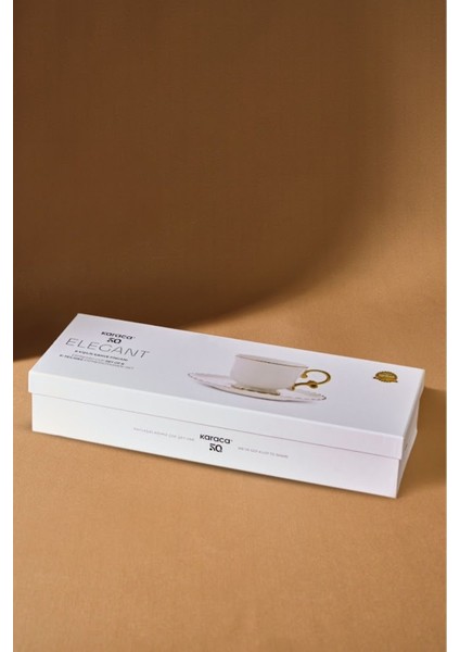 Bej 6 Kişilik Zarif Kahve Fincan Takımı, 80 Ml, Şık ve Kullanışlı