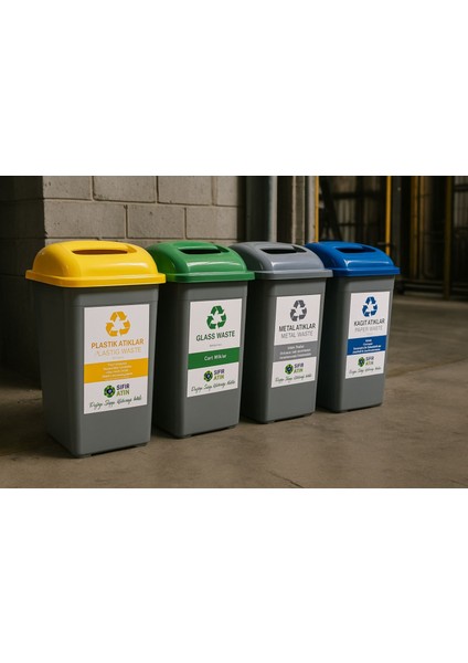 4 Adet * 50 Lt Plastik Cam Metal Kağıt Için Plastik Sıfır Atık Kutusu Geri Dönüşüm Kutusu Toplama büyük boy fiyatları