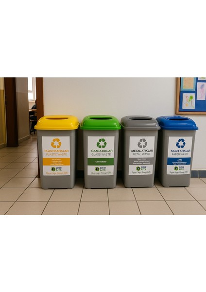 4 Adet * 50 Lt Plastik Cam Metal Kağıt Için Plastik Sıfır Atık Kutusu Geri Dönüşüm Kutusu Toplama büyük boy modelleri