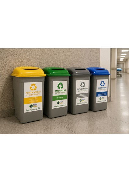 4 Adet * 50 Lt Plastik Cam Metal Kağıt Için Plastik Sıfır Atık Kutusu Geri Dönüşüm Kutusu Toplama büyük boy fırsatları