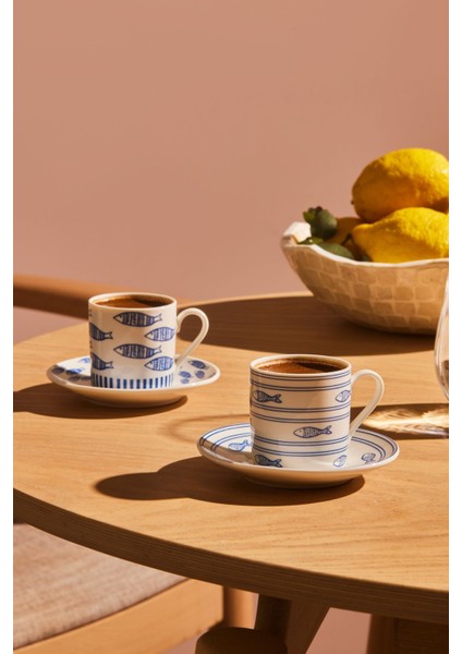 Mavi 6 Kişilik 80 ml Kahve Fincanı Takımı fiyatları