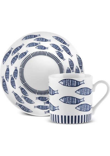Mavi 6 Kişilik 80 ml Kahve Fincanı Takımı fırsatları