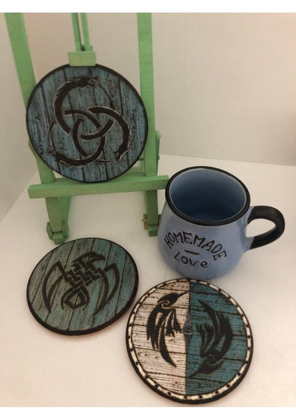 El Yakması Ahşap Bardak Altlığı